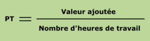 formule productivité du travail